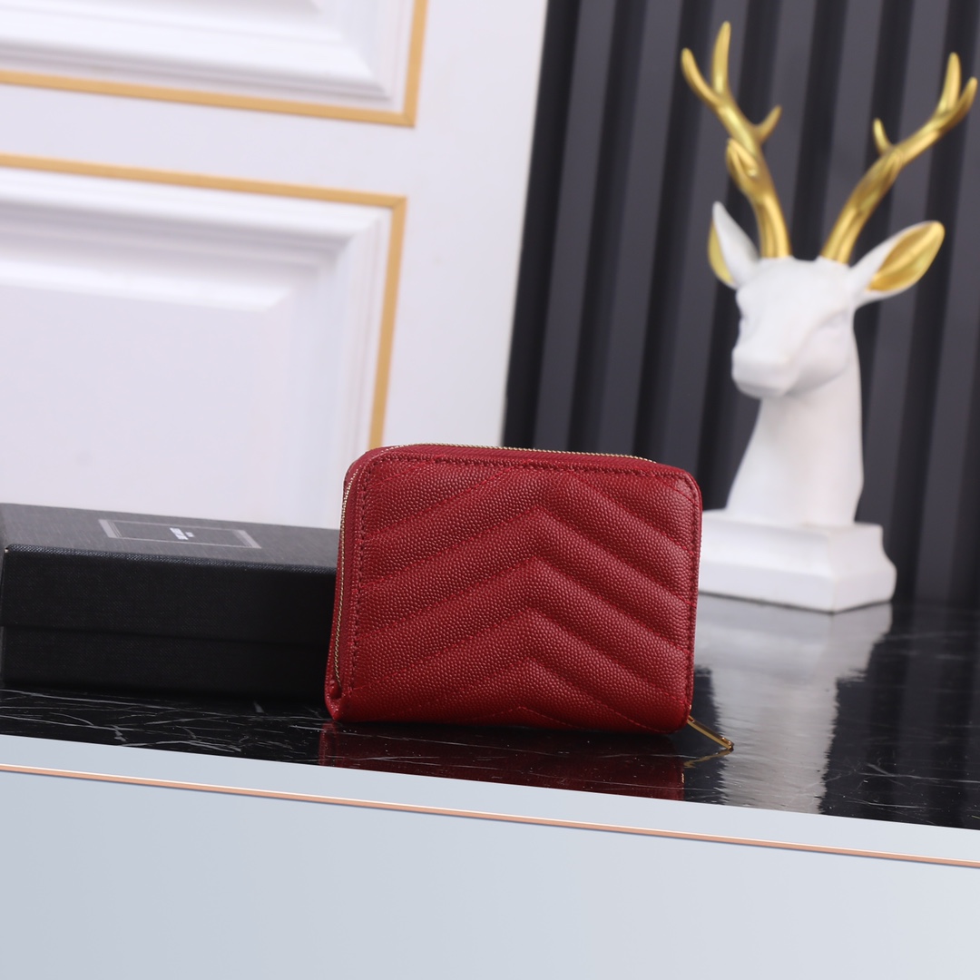 YSL Black Leather SLP with Gold Link Detail and Red Bucket P572 - 图片 2