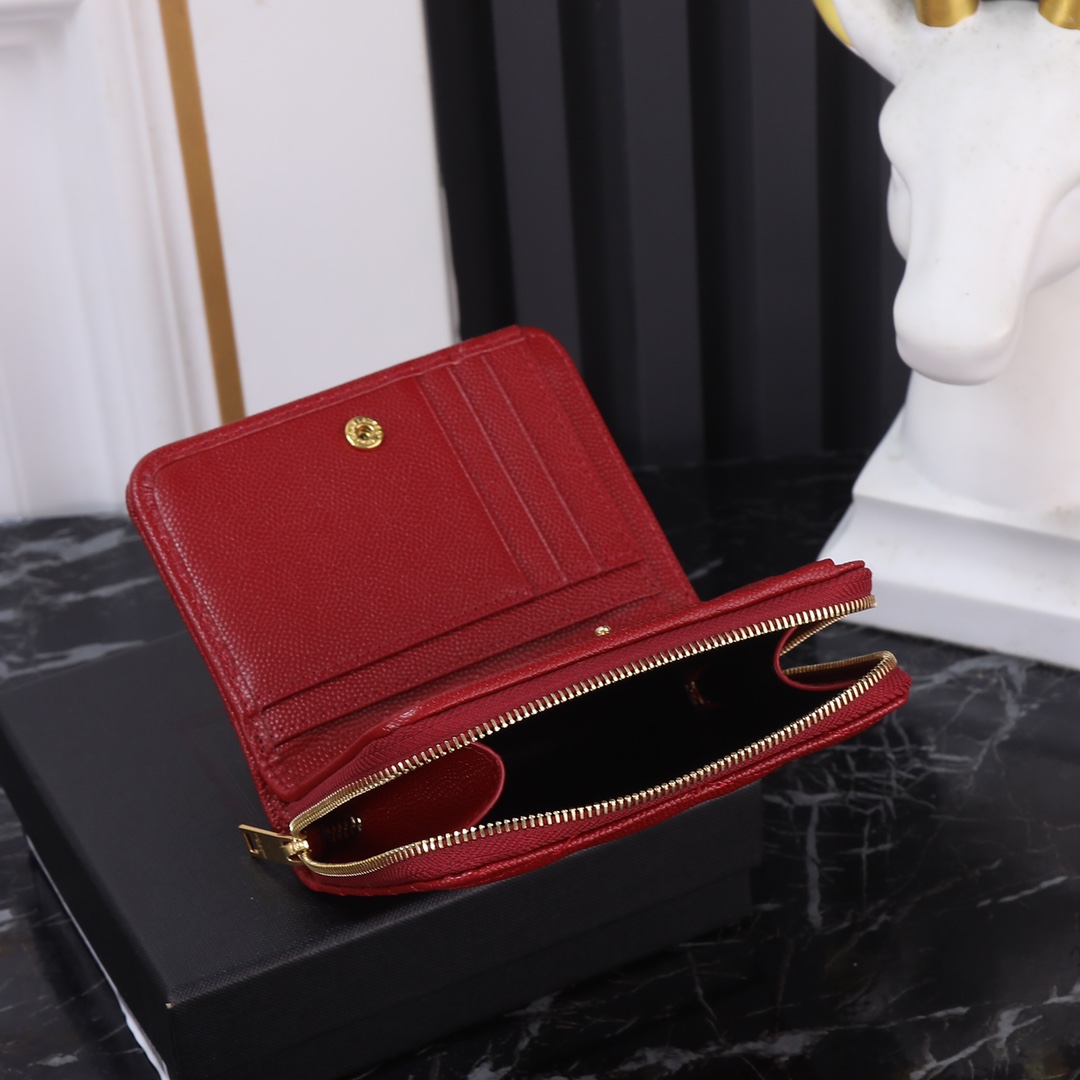 YSL Black Leather SLP with Gold Link Detail and Red Bucket P572 - 图片 8