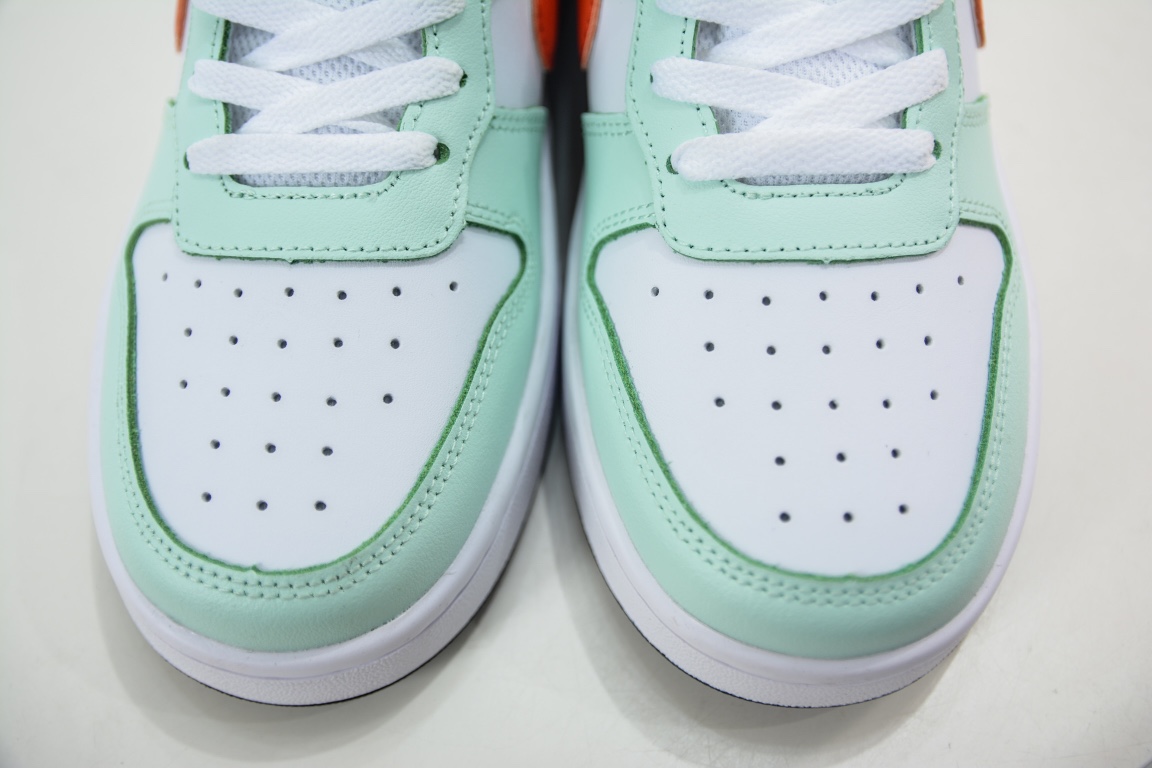 R Nike Court Borough Low 2”Mint/White/Orange” college series casual sports leather sneakers FN3687-181