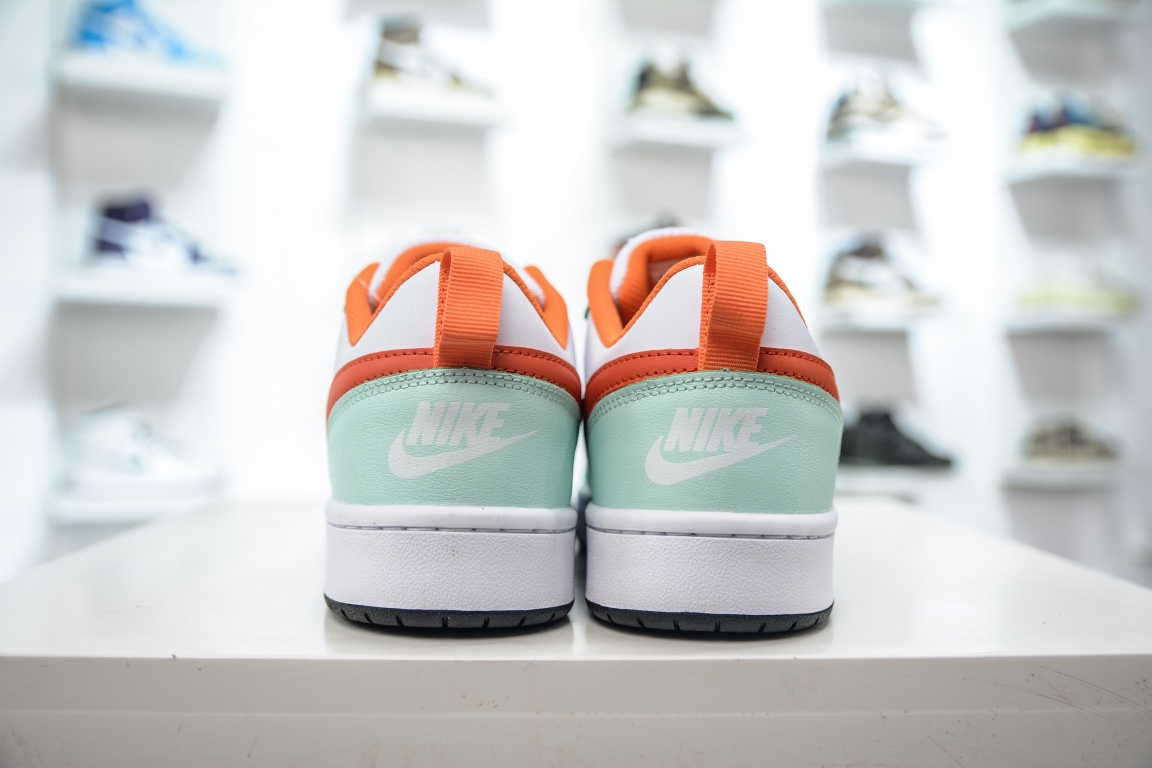 R Nike Court Borough Low 2”Mint/White/Orange” college series casual sports leather sneakers FN3687-181