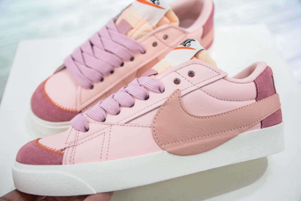 E Nike Blazer 77 Low Jumbo ”Light Soft Pink Arctic Orange” 1977 Trailblazer series low-top sneakers DQ1470-106