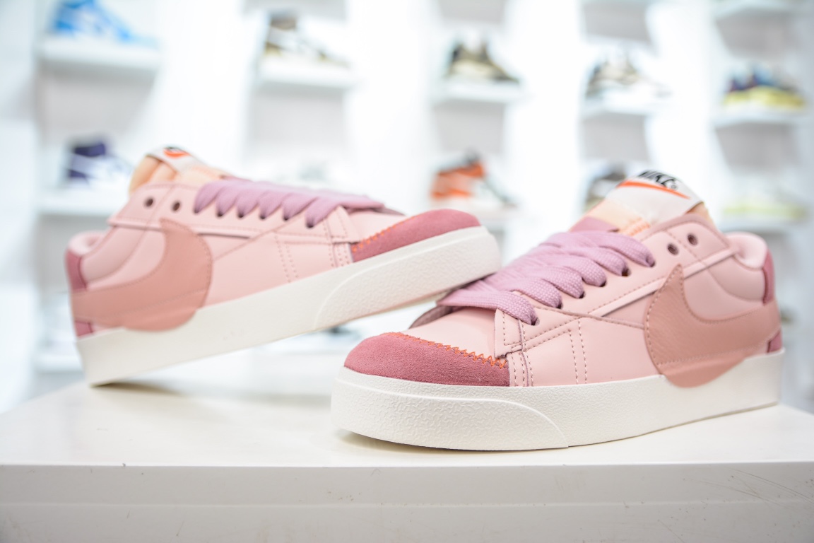 E Nike Blazer 77 Low Jumbo ”Light Soft Pink Arctic Orange” 1977 Trailblazer series low-top sneakers DQ1470-106