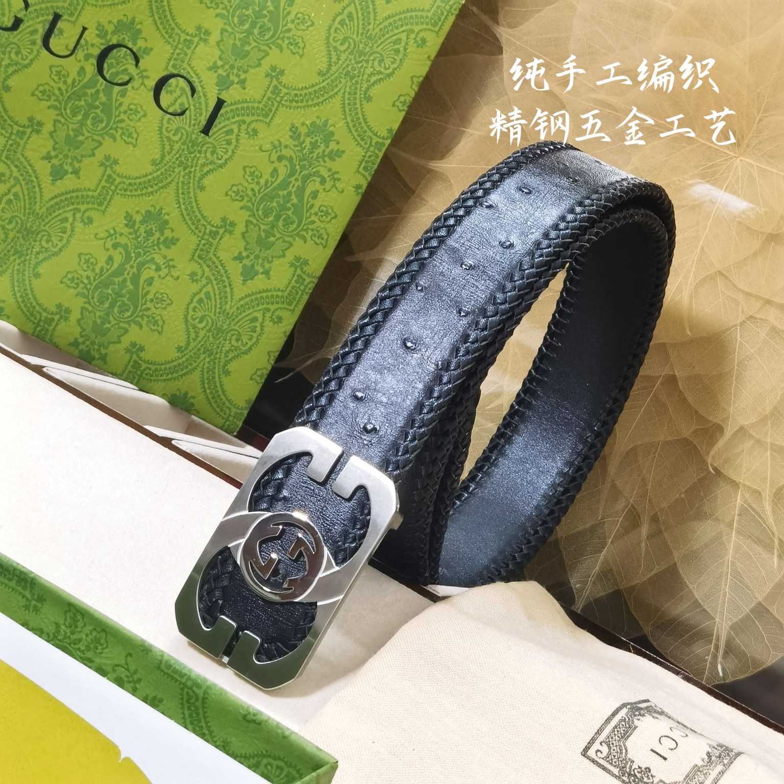 Gucci宽度3.8CM进口纯手工编