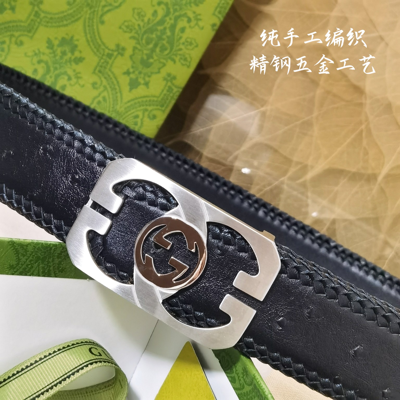Gucci宽度3.8CM进口纯手工编