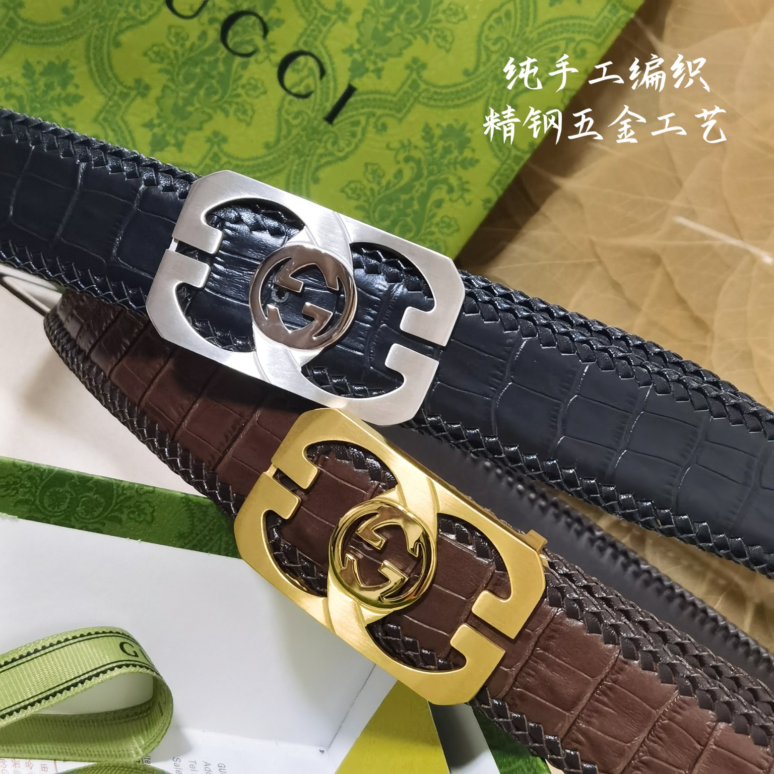 Gucci宽度3.8CM进口纯手工编