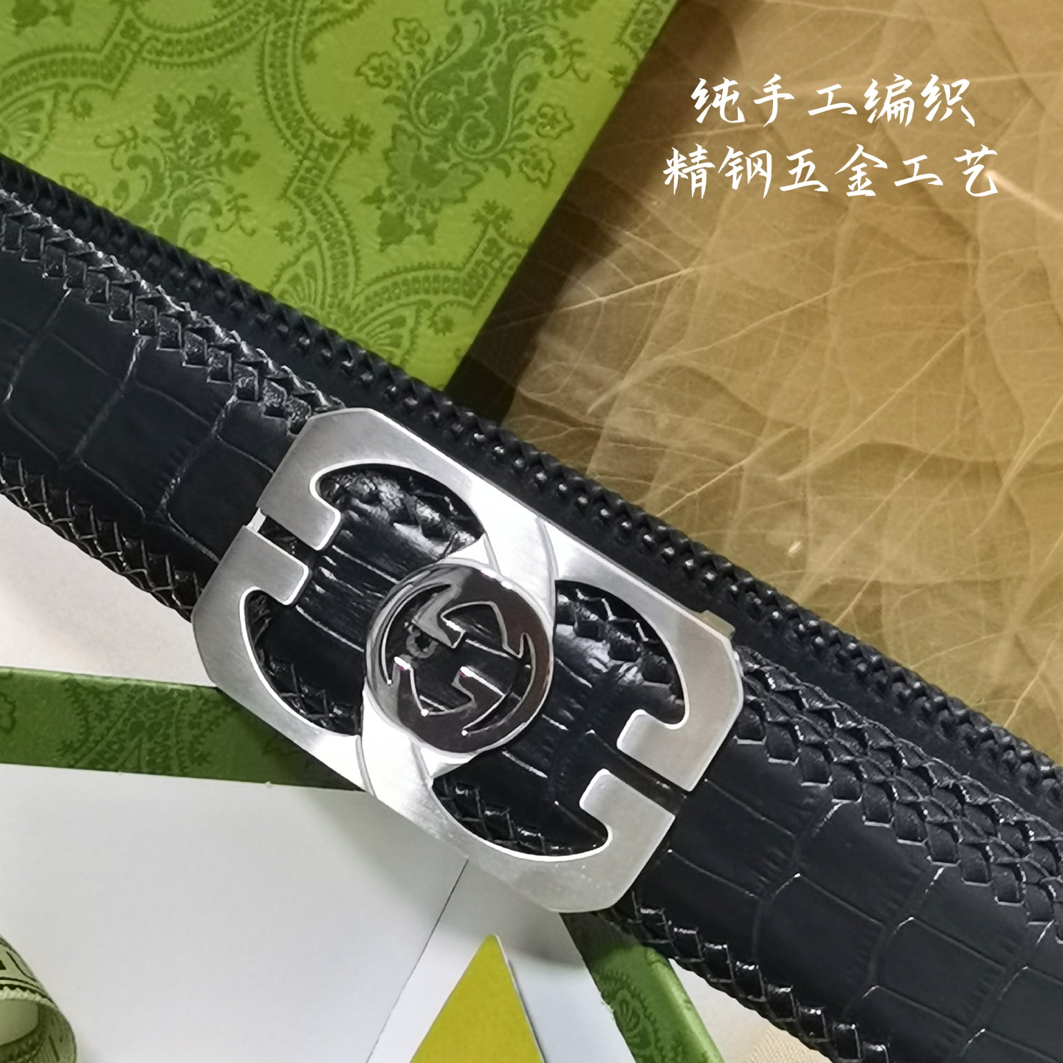 Gucci宽度3.8CM进口纯手工编