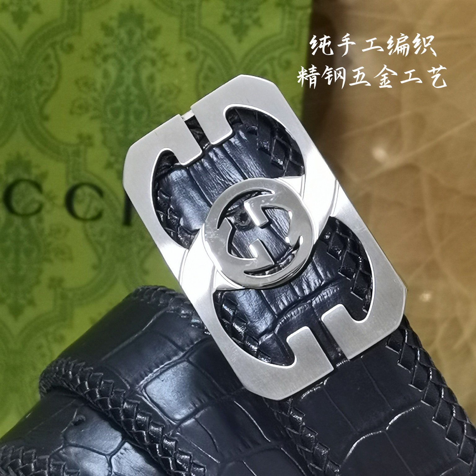 Gucci宽度3.8CM进口纯手工编