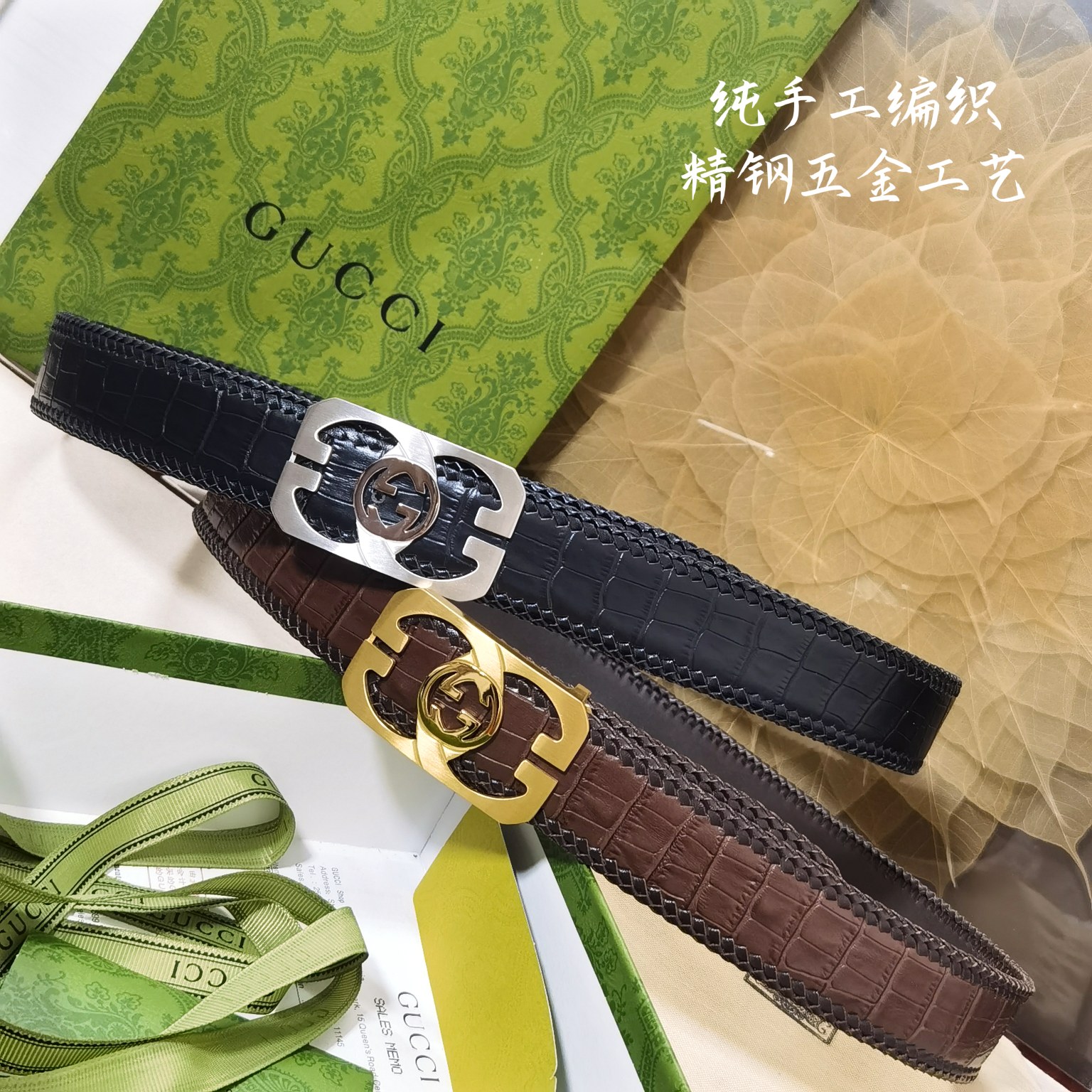 Gucci宽度3.8CM进口纯手工编