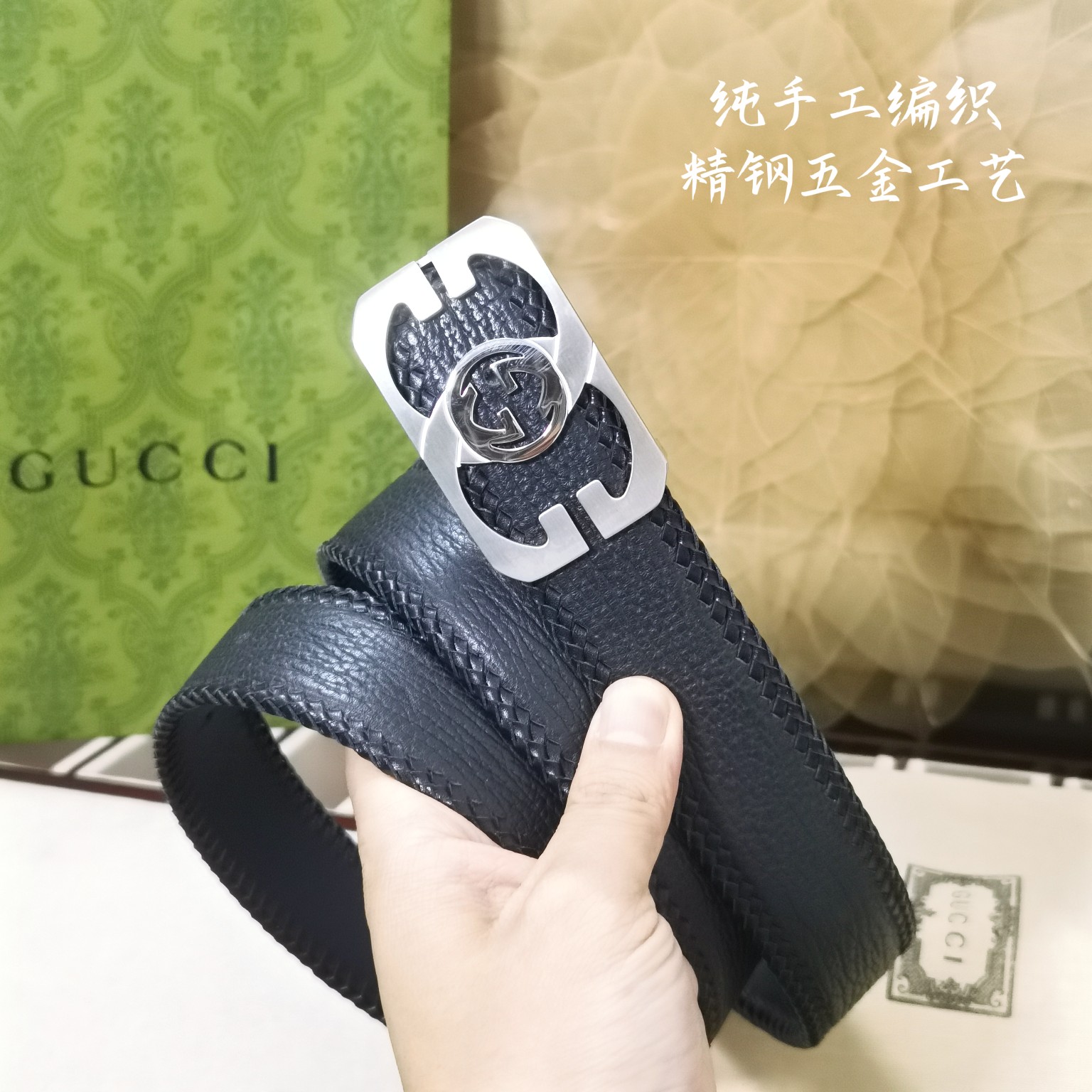 Gucci宽度3.8CM进口纯手工编
