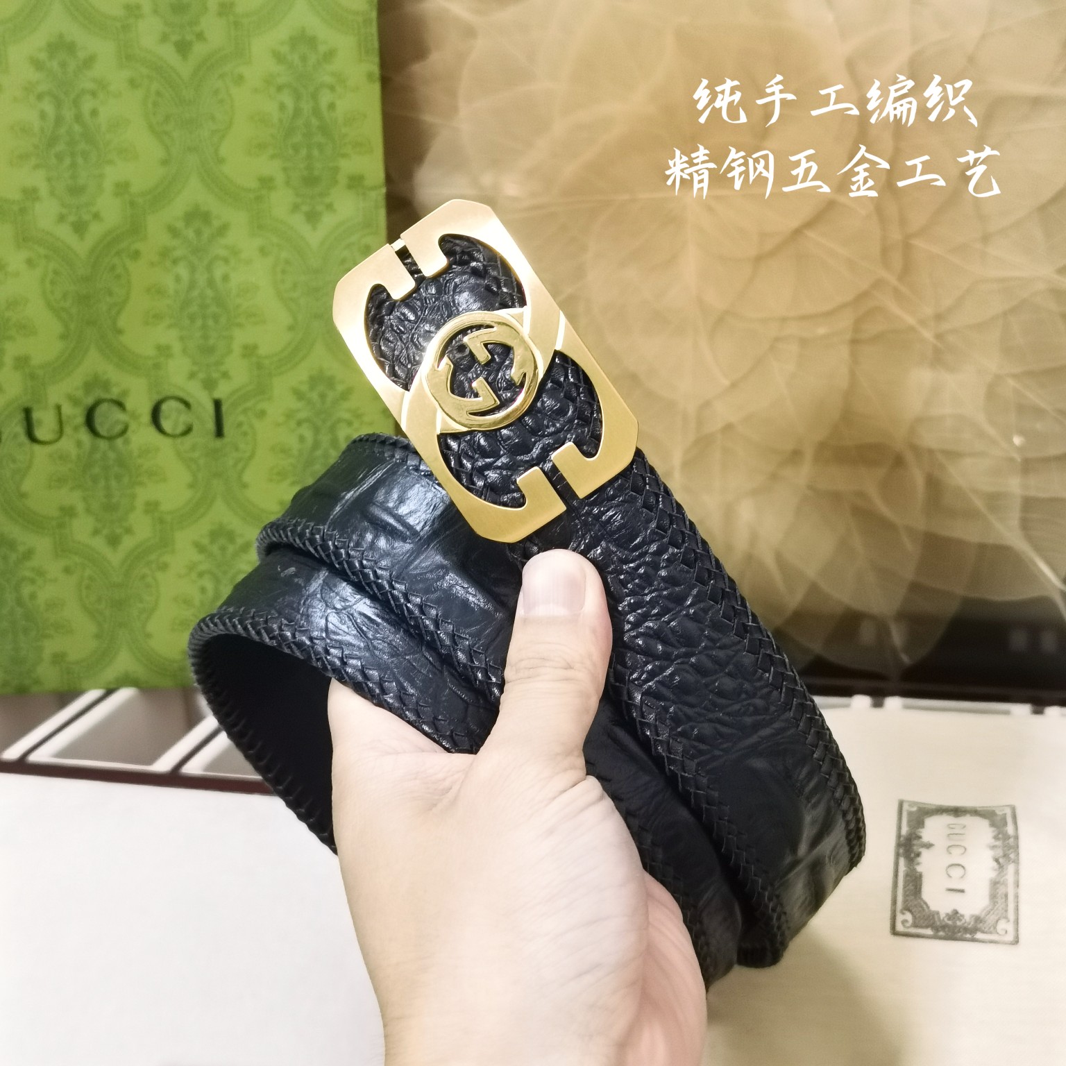 Gucci宽度3.8CM进口纯手工编