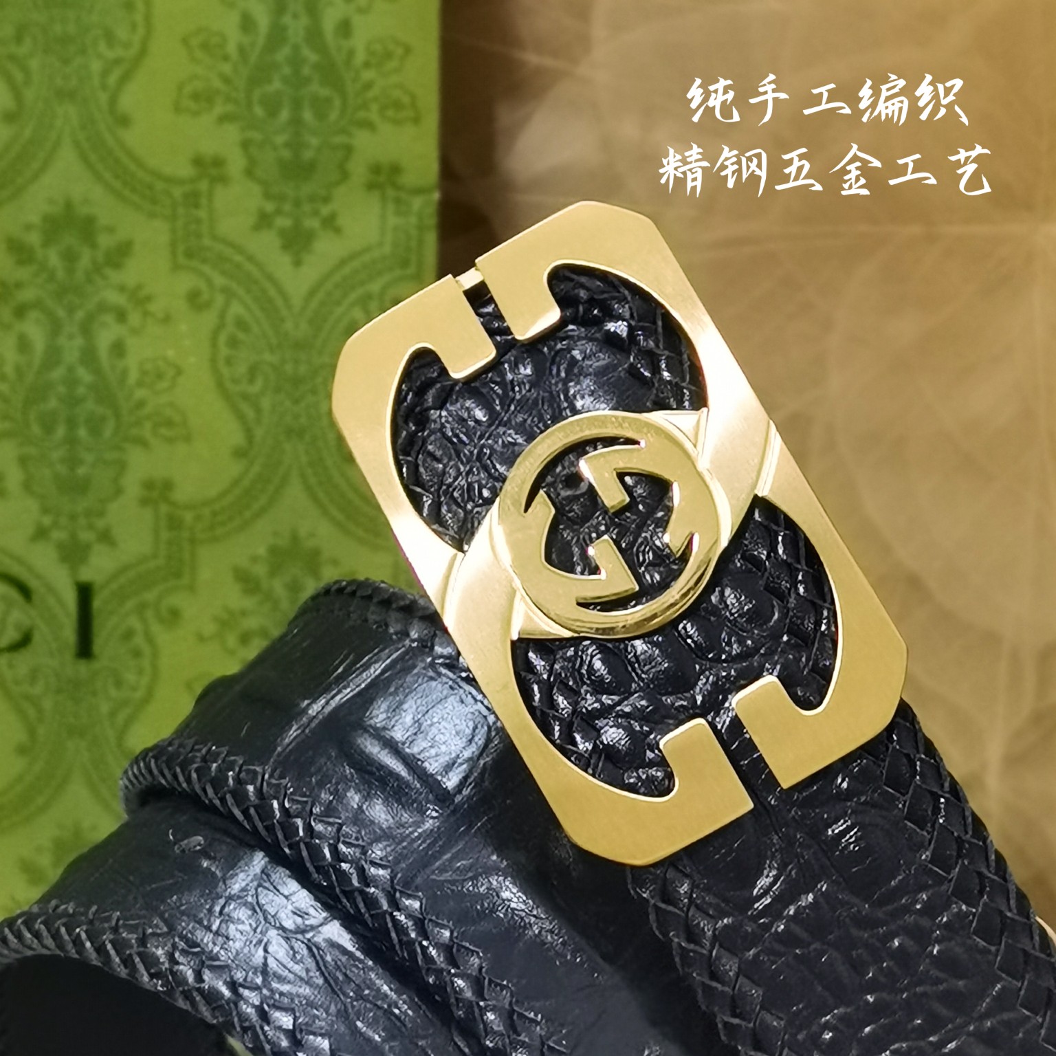 Gucci宽度3.8CM进口纯手工编