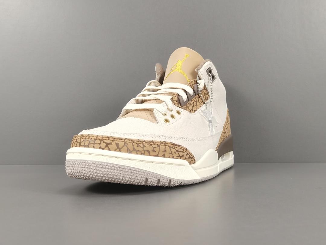  
【纯原：顶级AJ3】白棕 Jordan Air Jordan 3 Palomino”潮流复古篮球鞋 