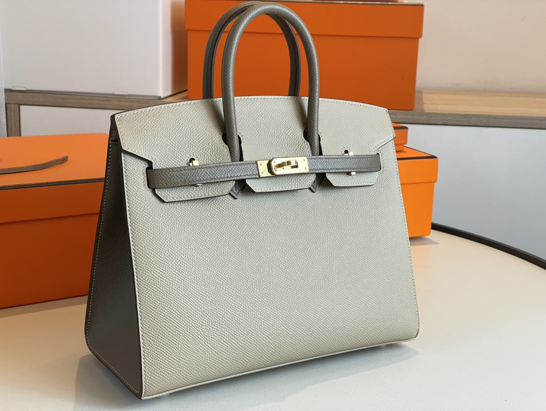 Hermes Birkin Bags Handbags Elephant Grey Gold Hardware Epsom