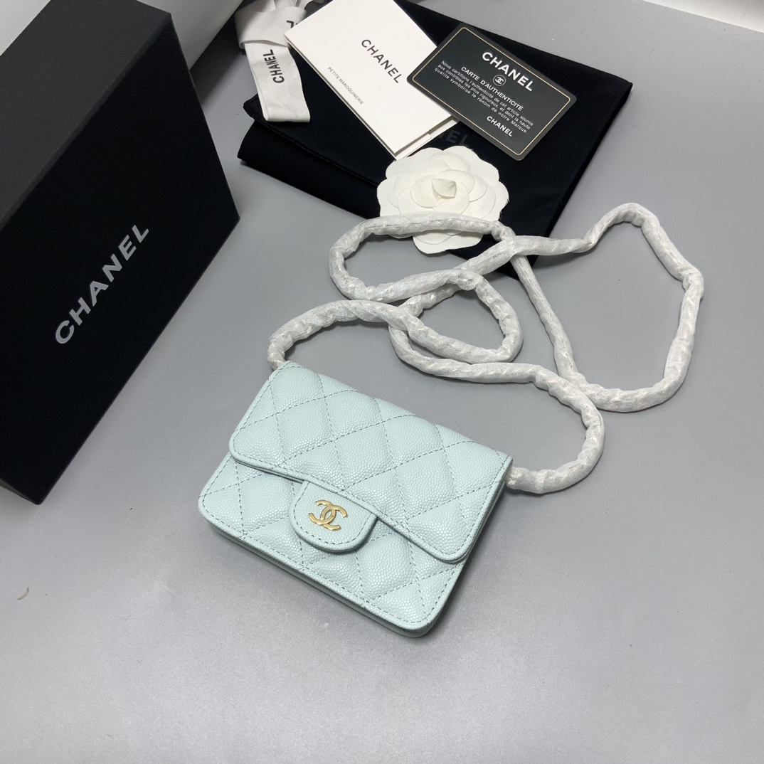 Chanel Classic Flap Bag Crossbody & Shoulder Bags Blue Light Fashion Mini
