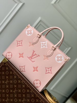 Louis Vuitton LV Onthego AAAAA+ Bags Handbags Pink Empreinte​ M46542