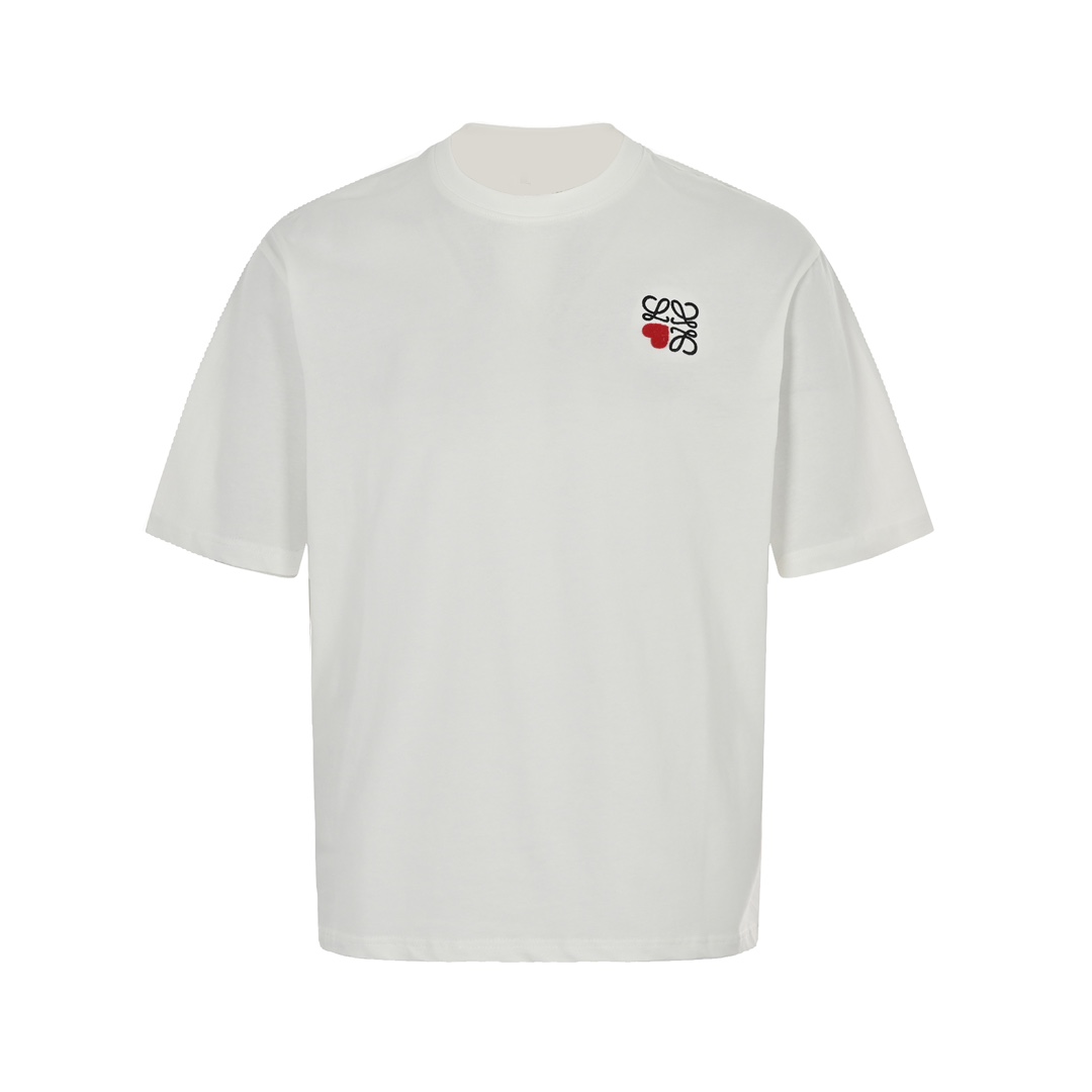 Replika 1: 1 Wysoka jakość
 Loewe Odzież T-Shirt Hafty Unisex Bawełna Dzianiny Krótki rękaw