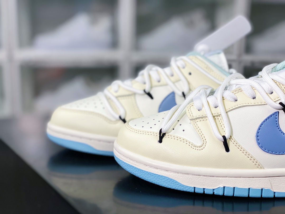 260  SB Dunk Low”Milk White/Blue”扣篮系列低帮板鞋“皮革奶白浅蓝绑绳”DD1503-123