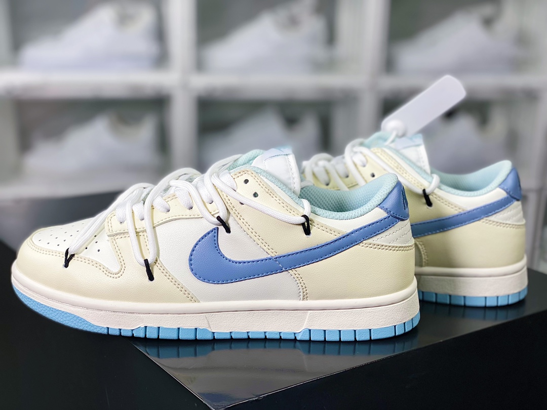 260  SB Dunk Low”Milk White/Blue”扣篮系列低帮板鞋“皮革奶白浅蓝绑绳”DD1503-123