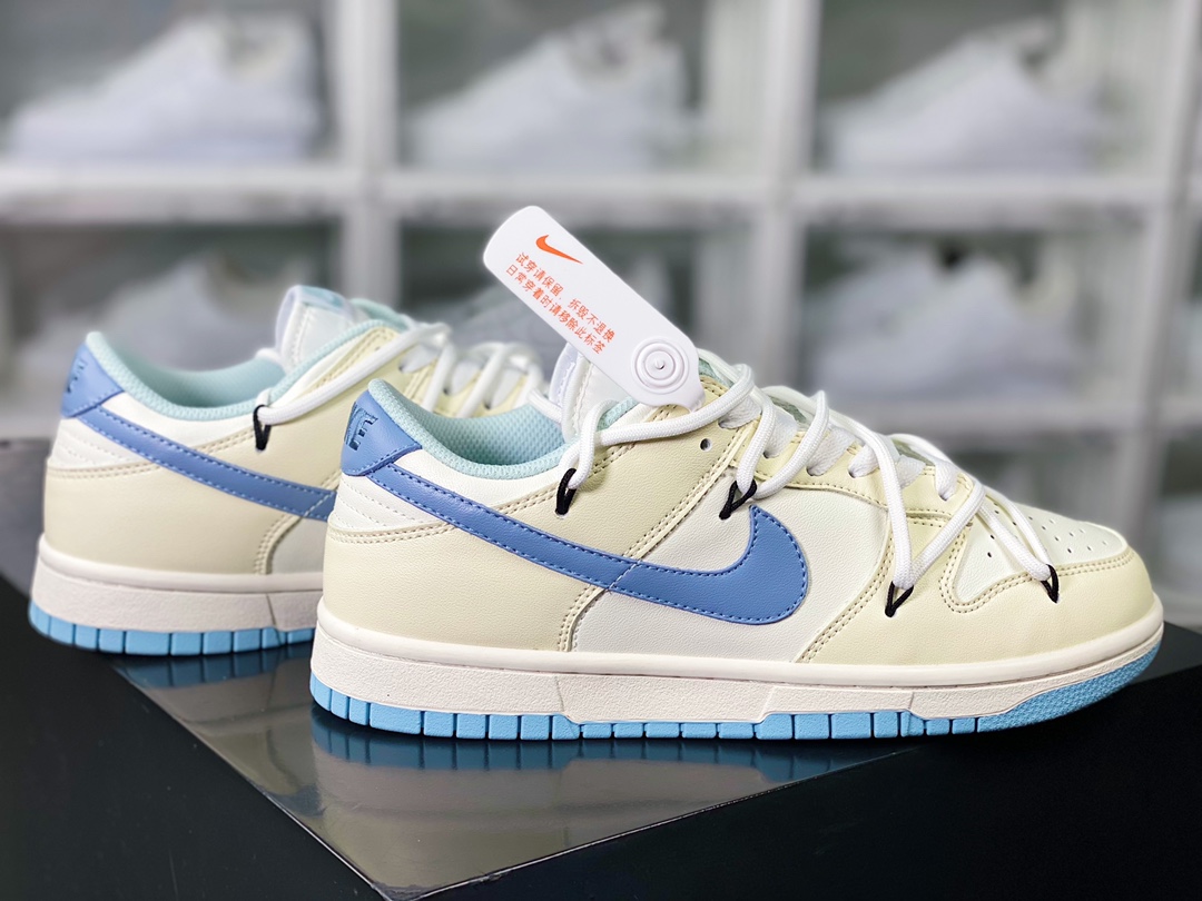 260  SB Dunk Low”Milk White/Blue”扣篮系列低帮板鞋“皮革奶白浅蓝绑绳”DD1503-123