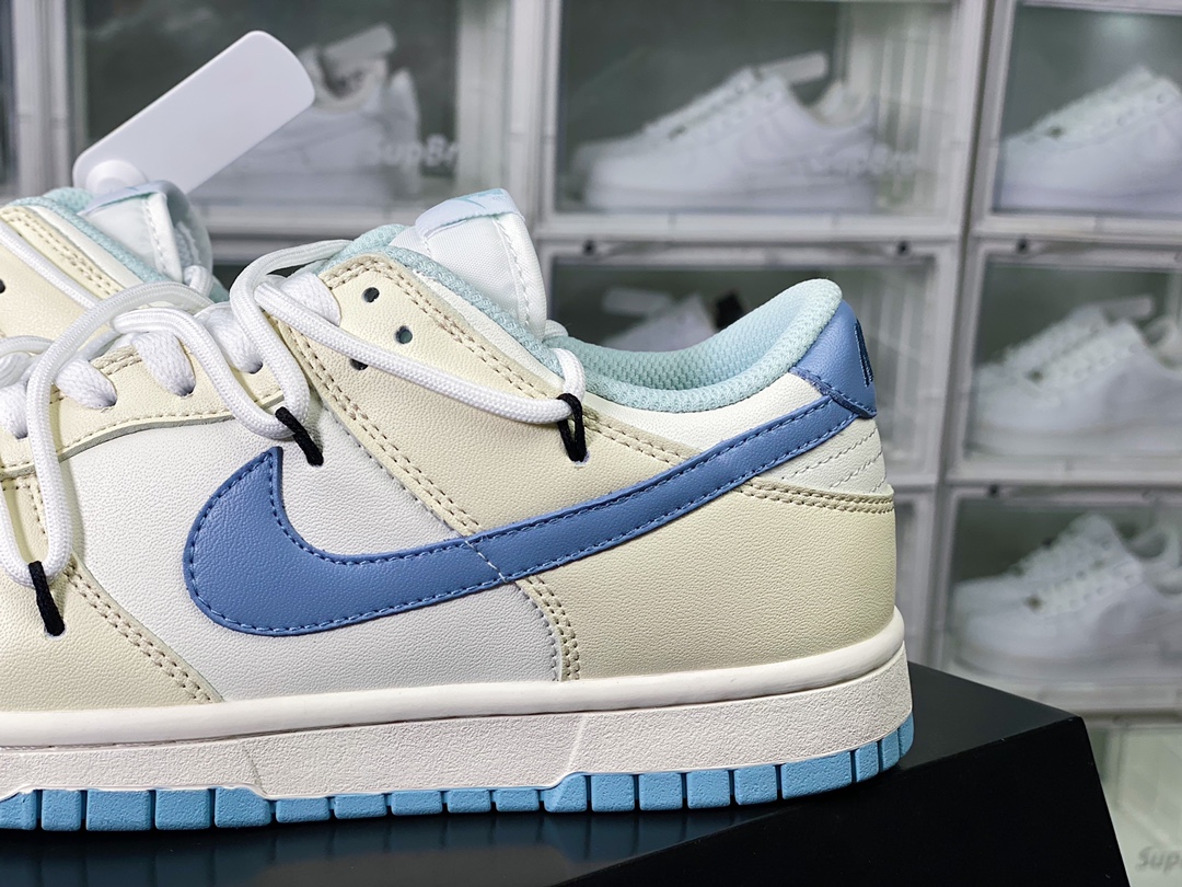 260  SB Dunk Low”Milk White/Blue”扣篮系列低帮板鞋“皮革奶白浅蓝绑绳”DD1503-123