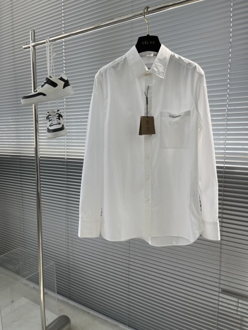 Burberry Men's Classic Fit Poplin Shirt with Subtle Logo Detail 1 Burberry Men's Classic Fit Poplin Shirt with Subtle Logo Detail