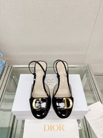 Dior Shoes Half Slippers High Heel Pumps Sandals Gold Cowhide Patent Leather Sheepskin Fall Collection Fashion