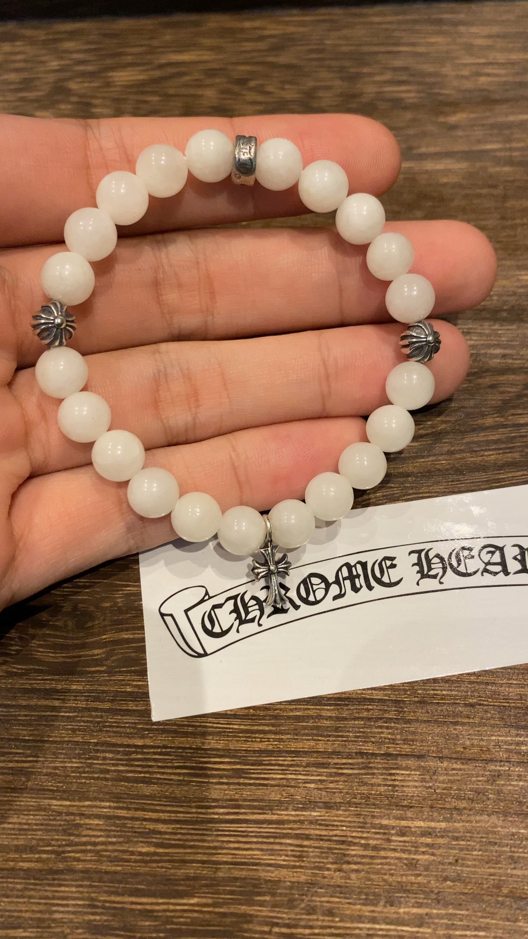 Silver bead bracelet