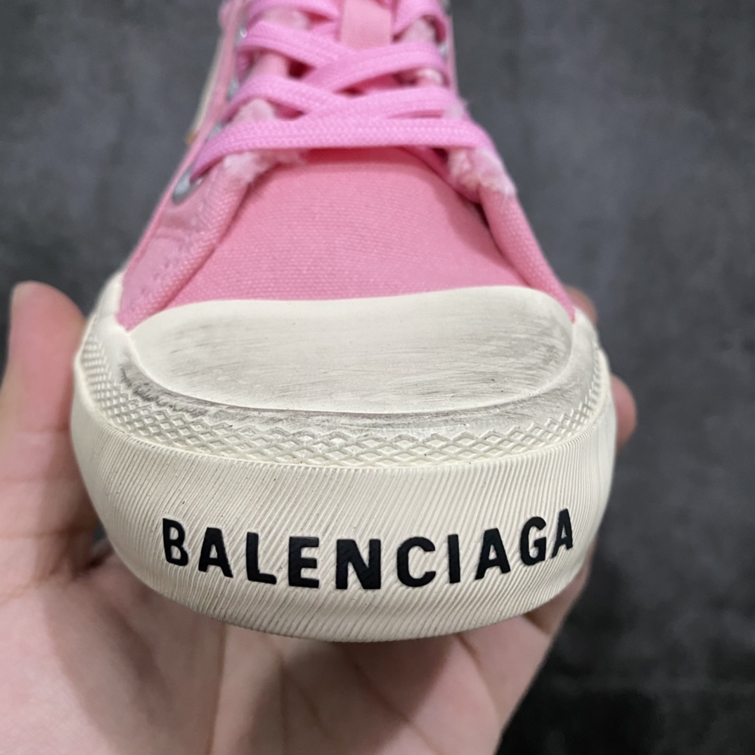 220 【OK版本】BALENCIAGA PARIS 2022S 巴黎世家磨损做旧效果休闲帆布半拖鞋