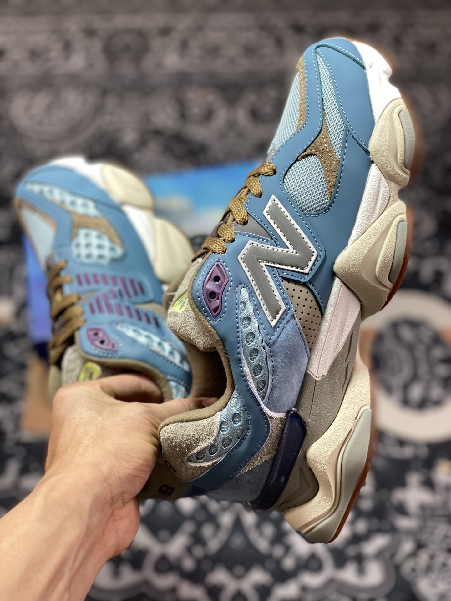 Bodega x NBNew Balance 9060 ”Age of Discovery” series retro versatile dad running shoes ”Ocean Blue Brown” U9060BD1