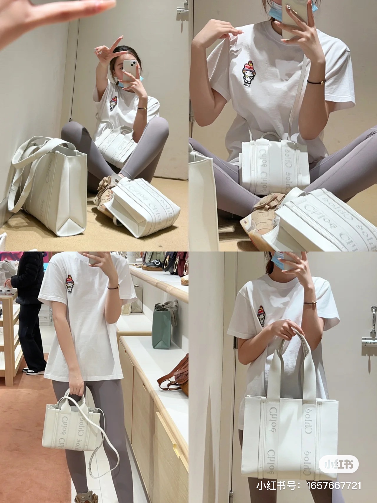 NO:386059,chloe Koe's leather woody tote bag. The white is really clean. The fried chicken is delicate and cute. Chloe, original leather, chloe, loewe, totes19860909chloe蔻依的皮质woody托特包 白色真的太干净了 炒鸡细腻可爱,克洛伊，原厂皮,chloe,loewe,totes,Bag