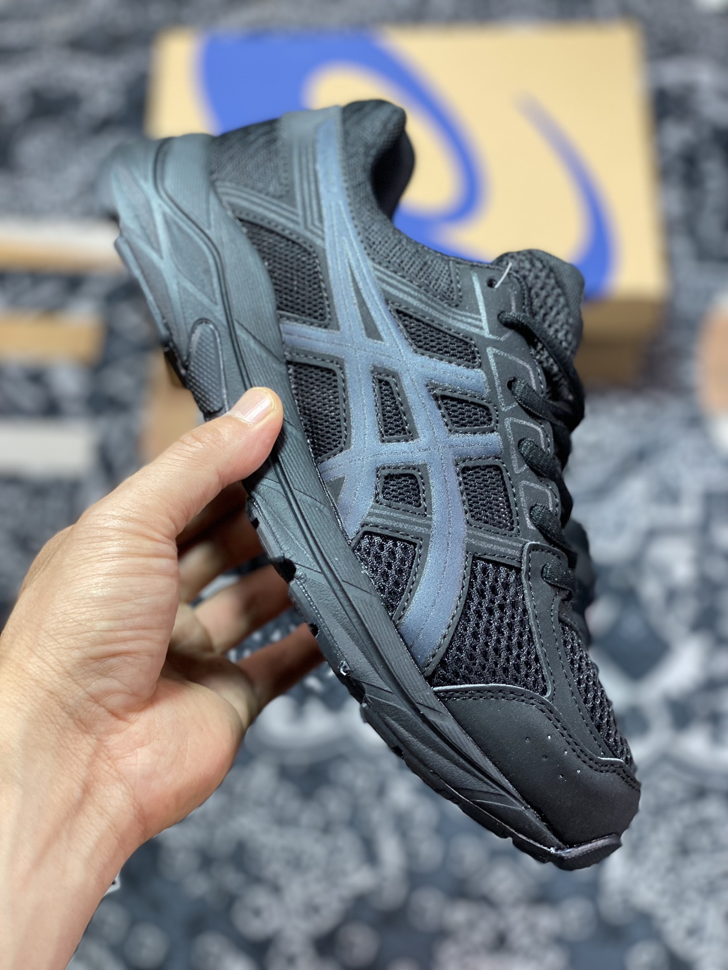 Asics Gel-Contend 4 black shock-absorbing anti-slip sports running shoes T8D4Q-020