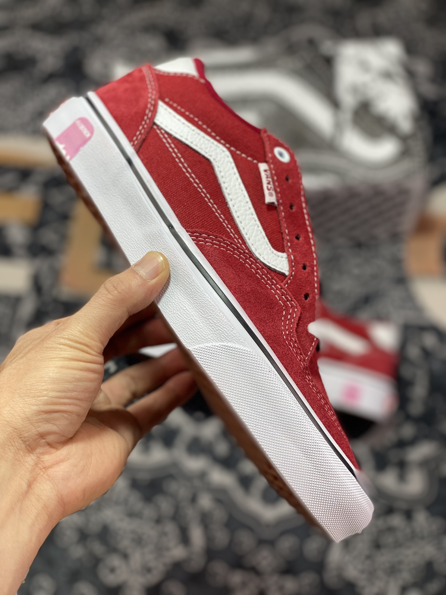 Vans Skate Rowan Pro Burgundy Classic Versatile Lightweight and Comfortable Professional Skateboard Shoes