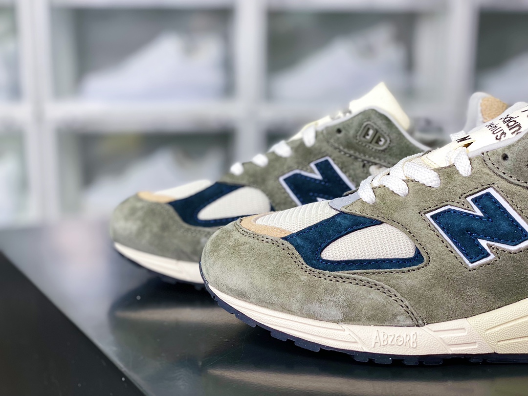 New Balance Made in USA 990V2 high-end American series jogging shoes ”olive green brown navy blue” M990GB2