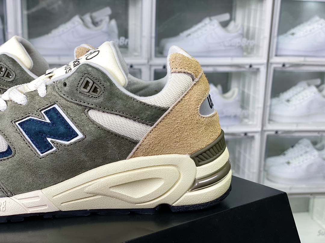 New Balance Made in USA 990V2 high-end American series jogging shoes ”olive green brown navy blue” M990GB2