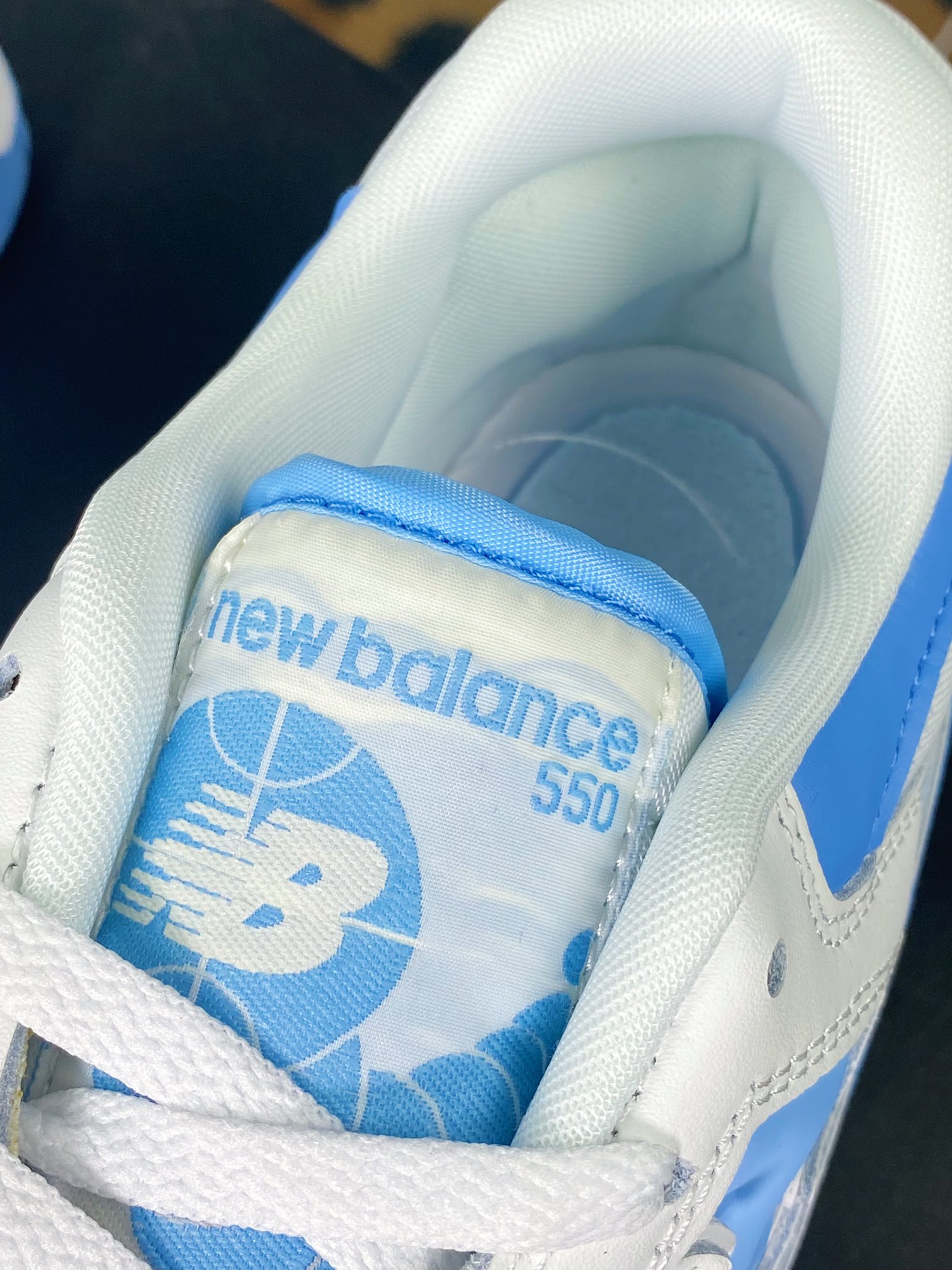 New Balance BB550 Series Classic Retro Low-top Casual Sports Basketball Shoes ”Leather White Light Gray North Carolina Blue” BB550LSB