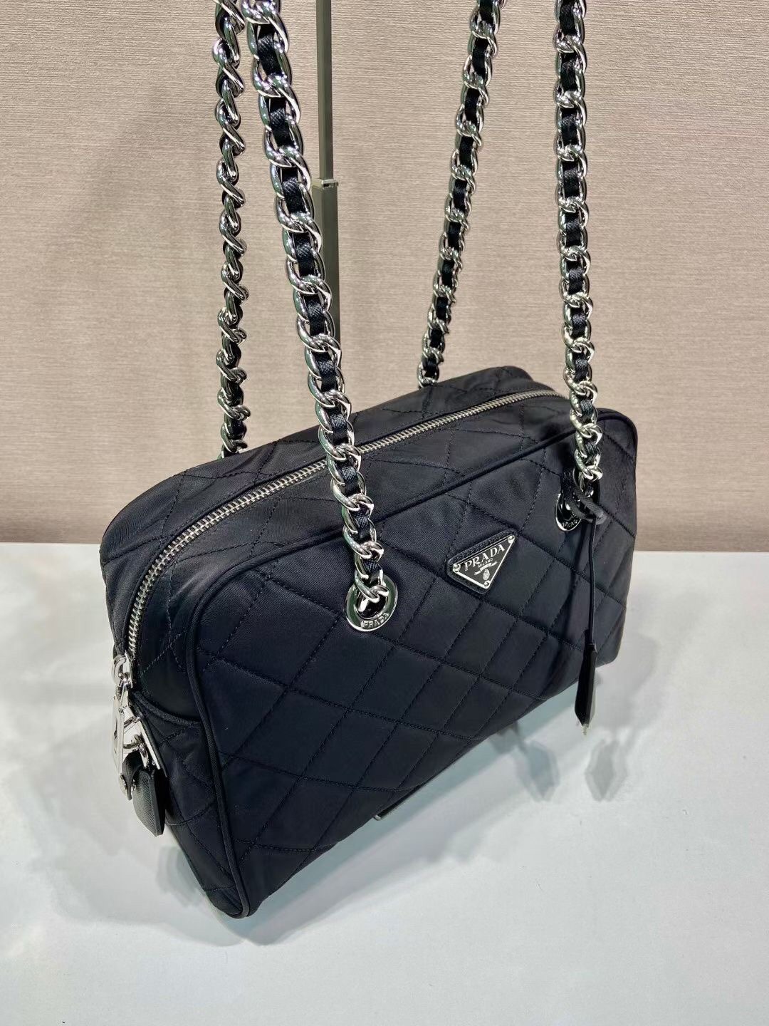 Prada Style White Nylon Camera Bag Lookbook Reference image 2