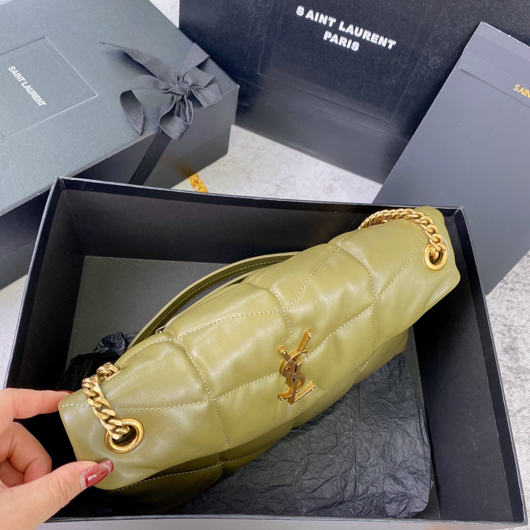 Yves Saint Laurent Loulou Puffer Medium Olive Green Shoulder Bag 4 i1685109676 1408 2