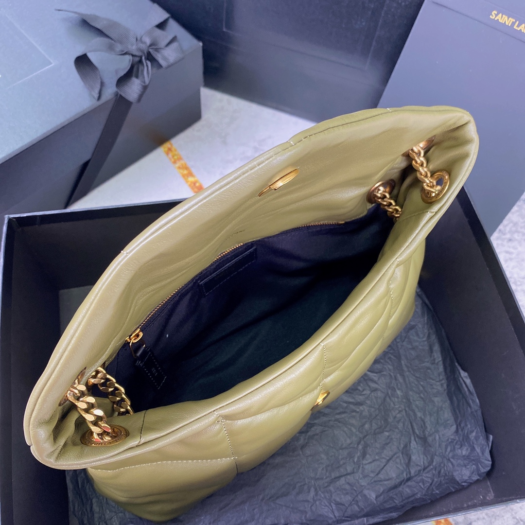 Yves Saint Laurent Loulou Puffer Medium Olive Green Shoulder Bag 10 i1685109676 3237 8