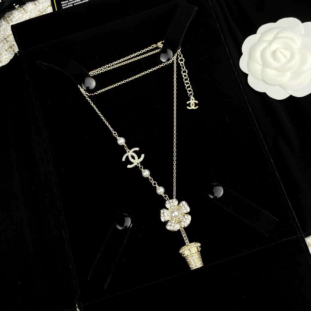 NO:661041,Ch@nel23S new flower potted letter long necklace, Chanel necklace, chanel, necklace19860909Ch@nel23S新款花朵 盆栽 字母长款项链,香奈儿项链,chanel,necklace,Jewelry