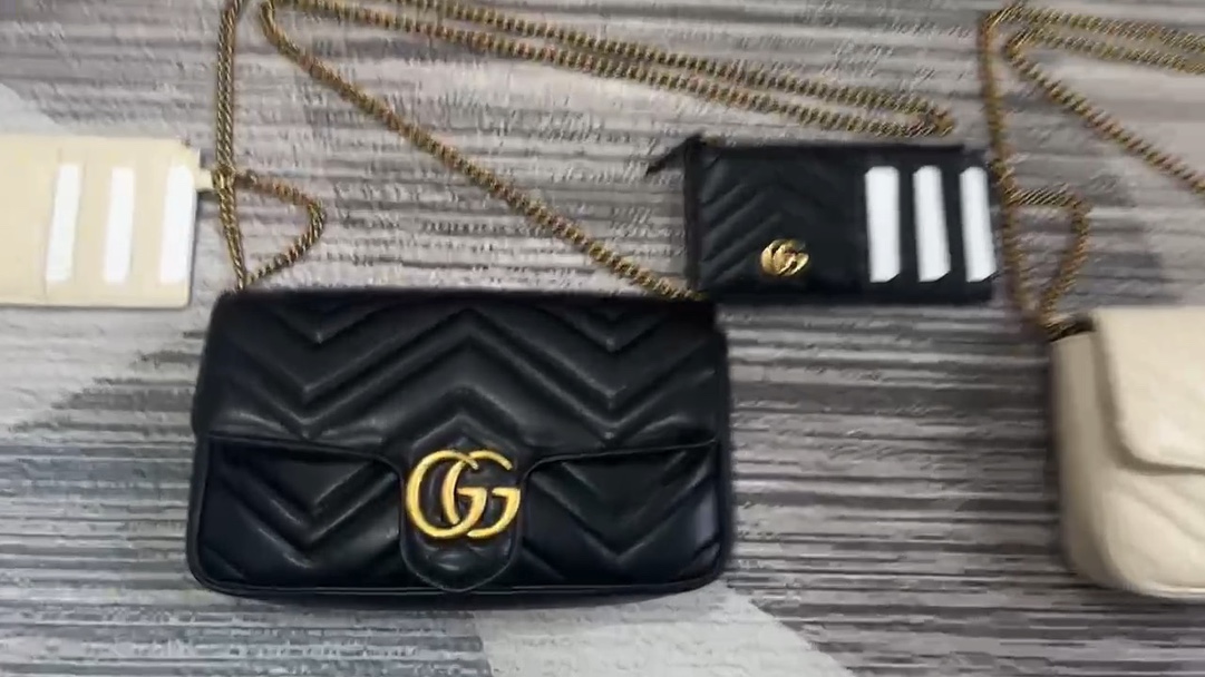 Gucci Marmont Portfel na karty Łańcuchy