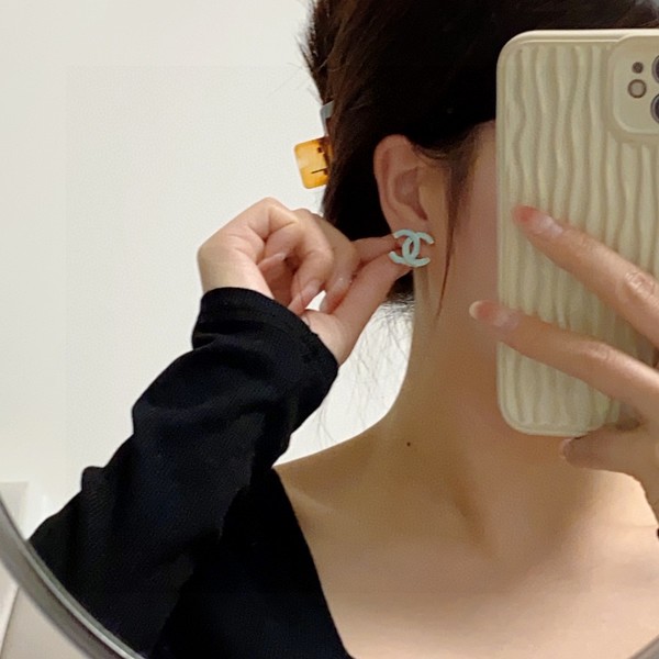 What Chanel Jewelry Earring Brand Designer Replica Blue Light Spring Collection Fashion