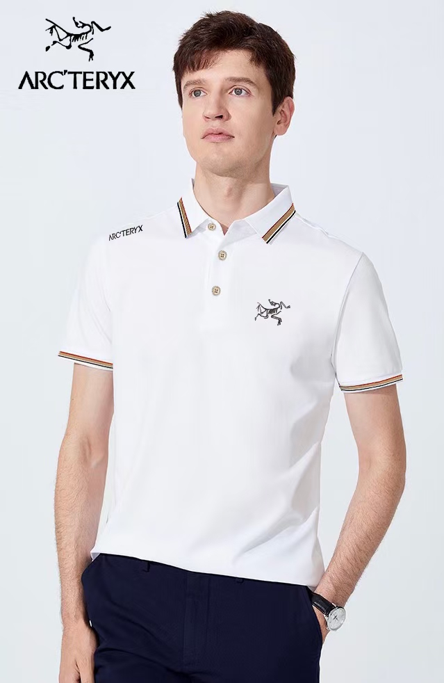 Arc’teryx Clothing Polo T-Shirt Black Blue Green Sky White Printing Men Summer Collection Short Sleeve