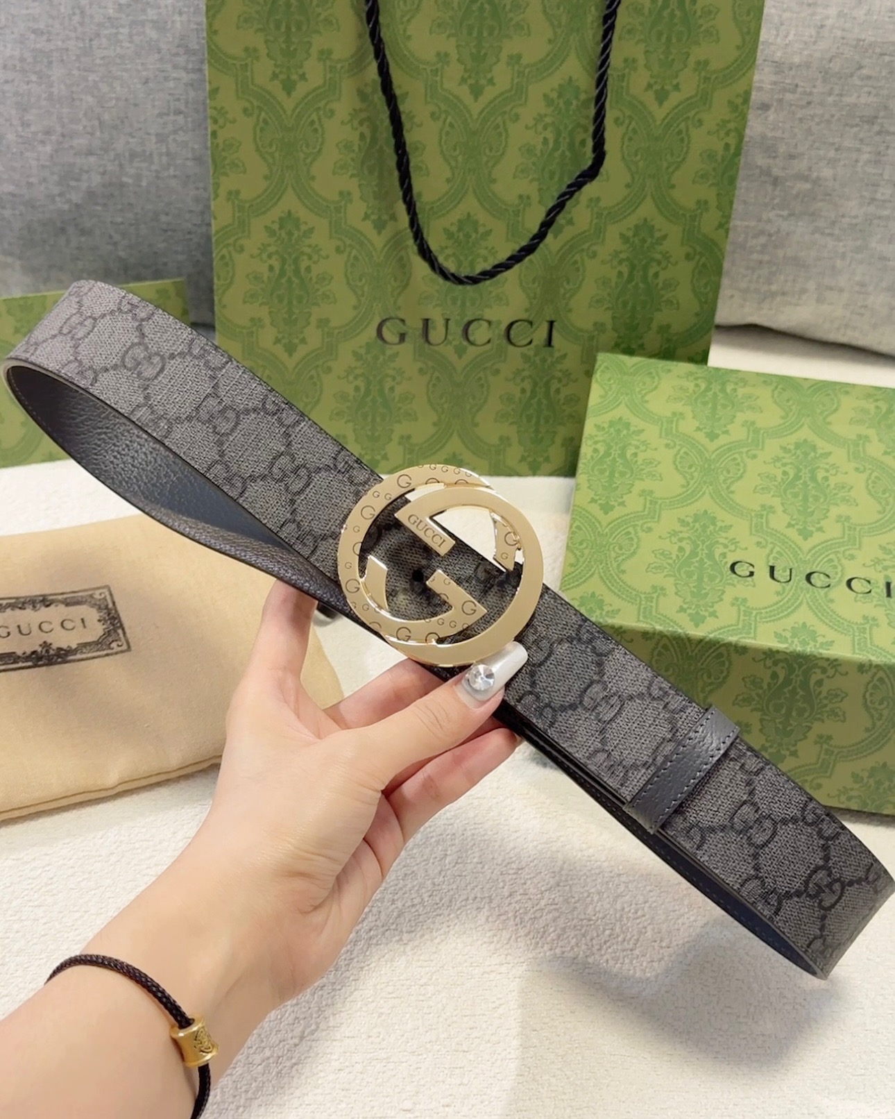 Gucci皮带4.0印花进口防水面料