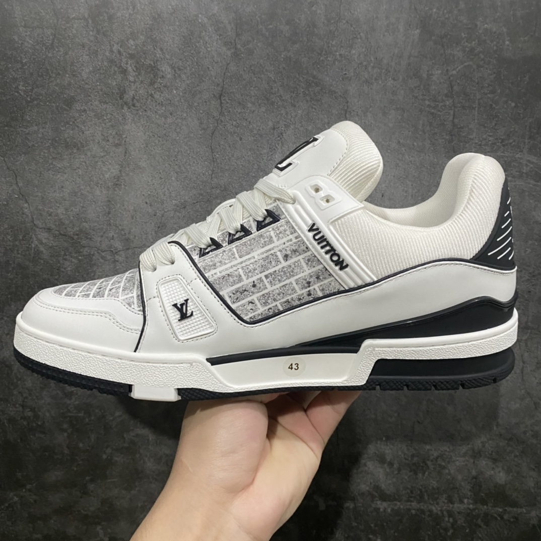 [Adhesive-free top version] LV Trainer series high-end luxury sports shoes available for delivery on the same day