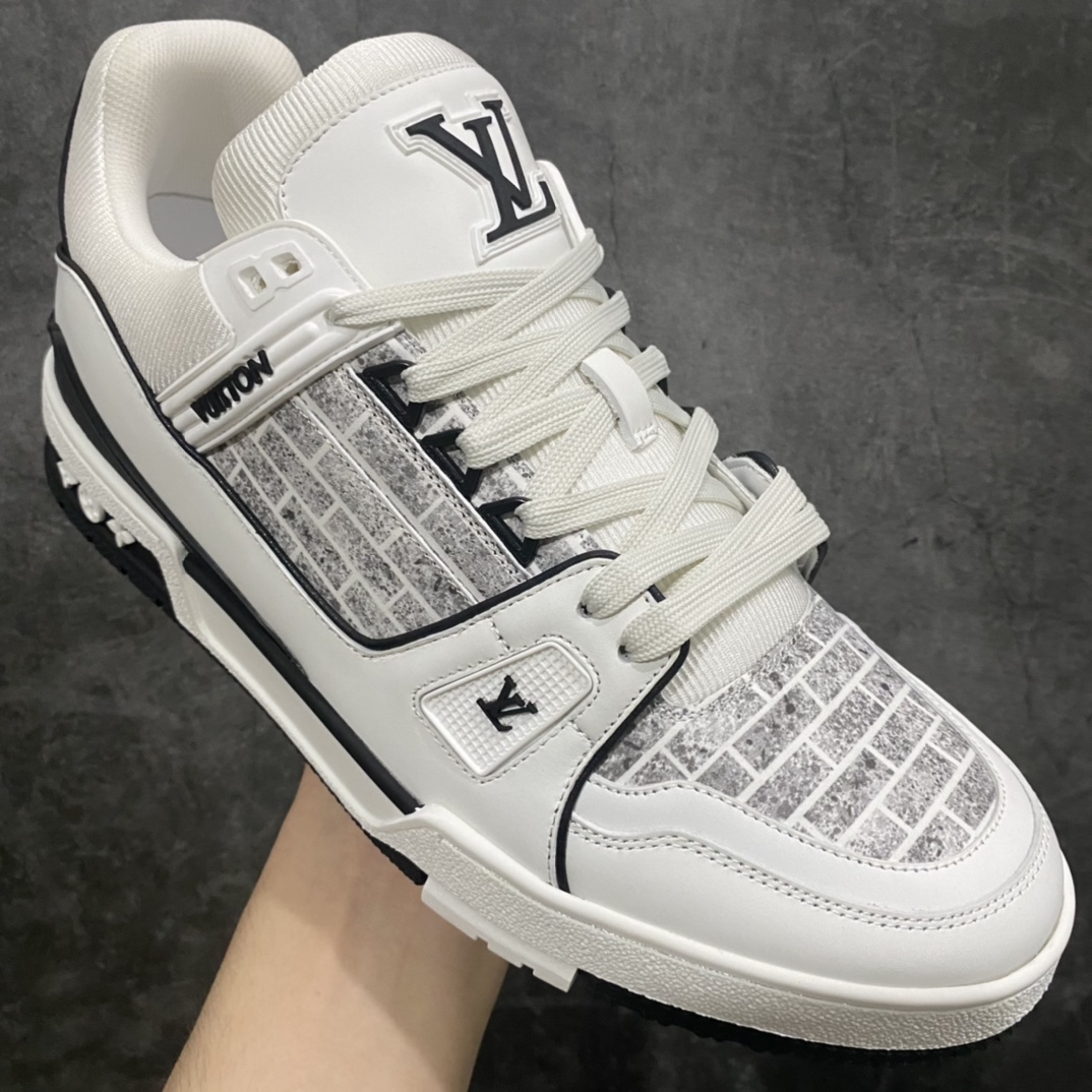 [Adhesive-free top version] LV Trainer series high-end luxury sports shoes available for delivery on the same day