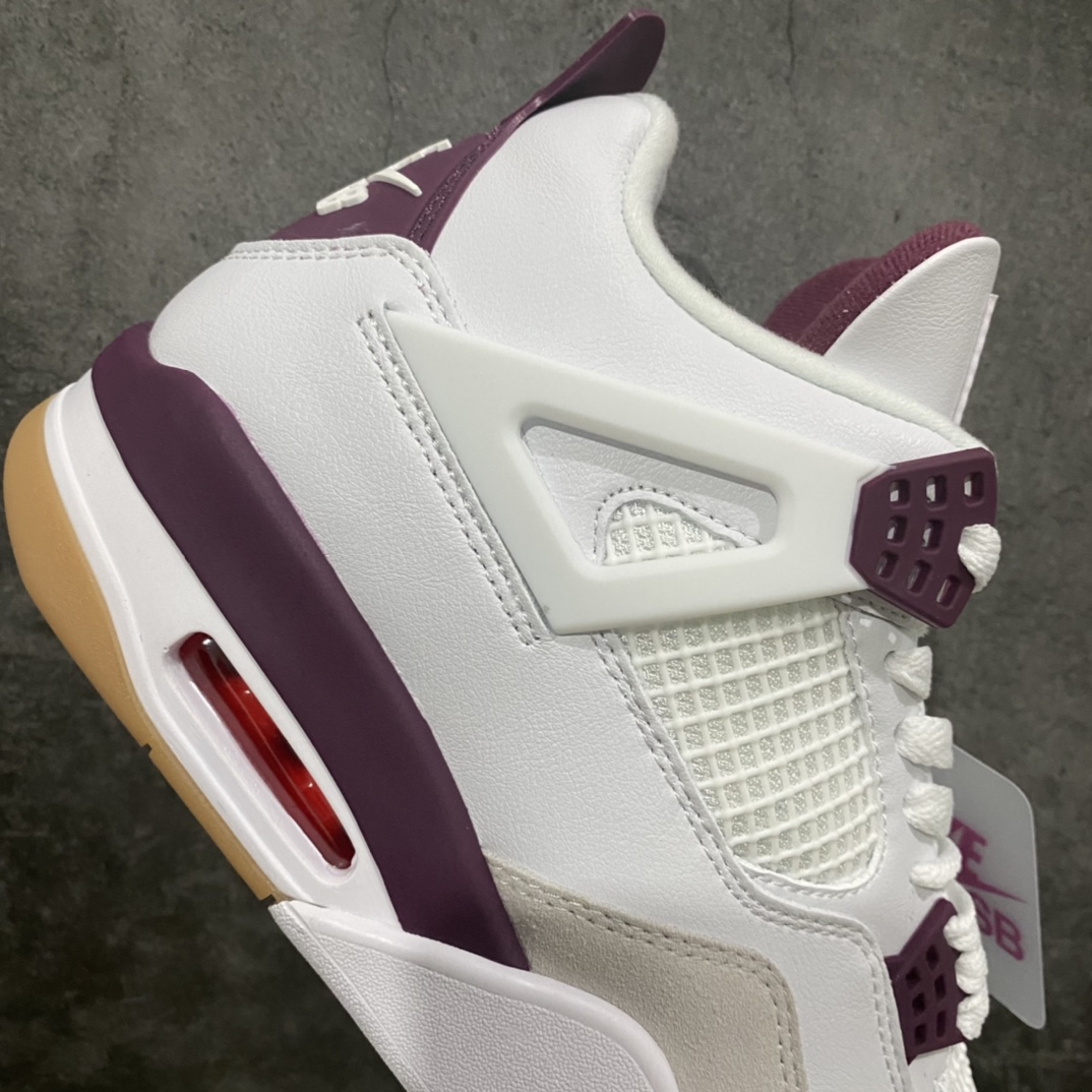 320 【小绿x】Air Jordan AJ4 x SB联名 巴黎紫 白酒红