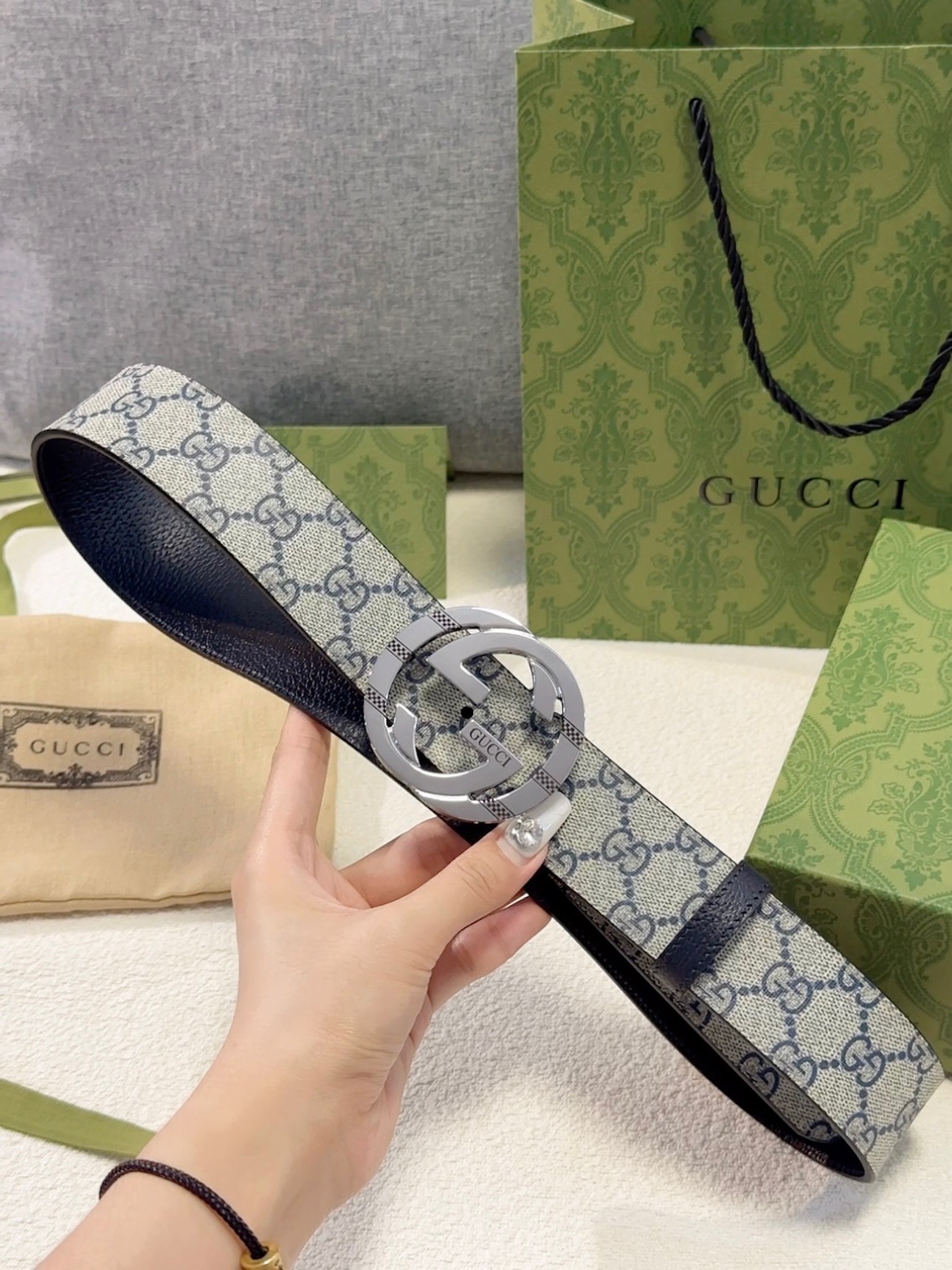 Gucci皮带4.0印花进口防水面料