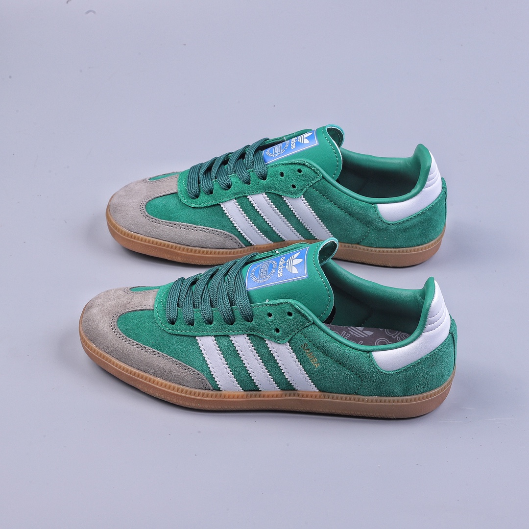 Adidas Samba Team raw rubber suede green Adidas classic Samba OG slender shoe last for nearly 70 years ID2054