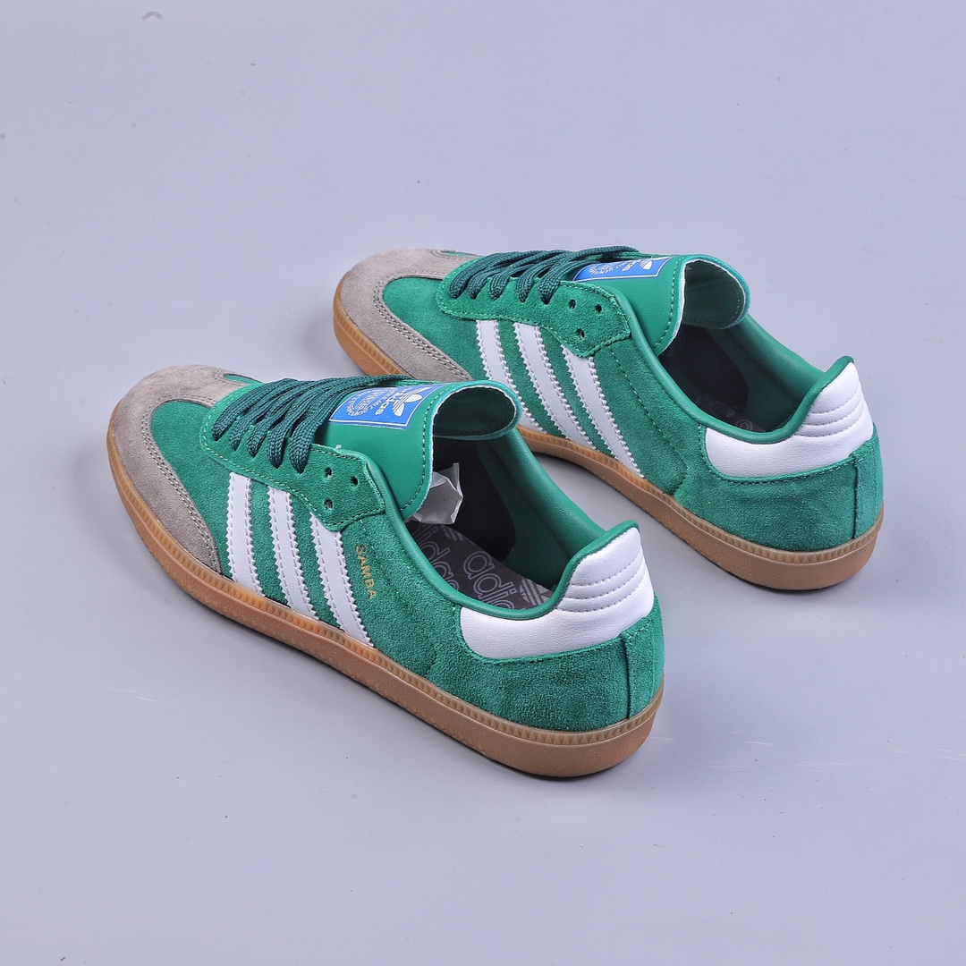 Adidas Samba Team raw rubber suede green Adidas classic Samba OG slender shoe last for nearly 70 years ID2054