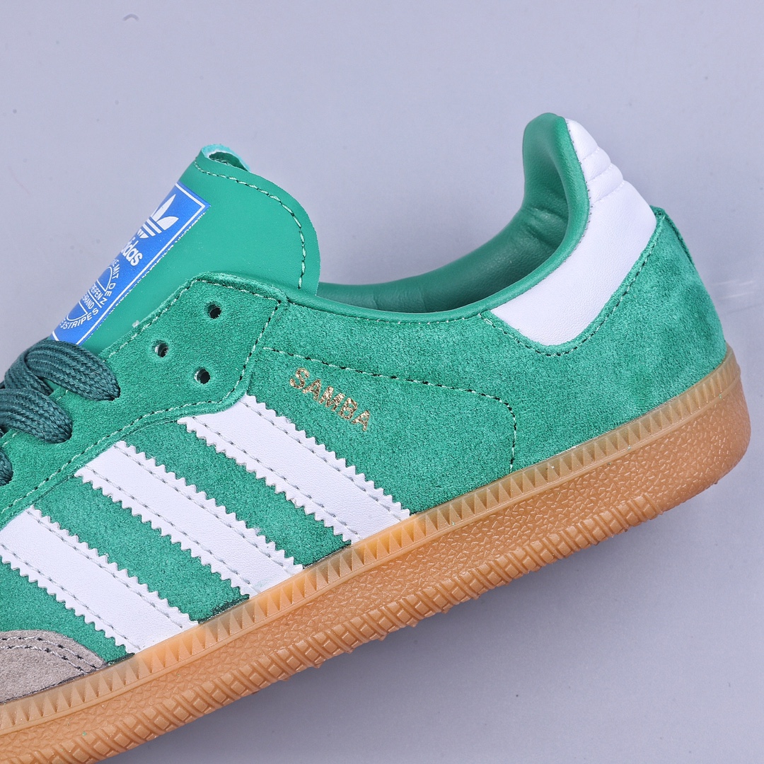 Adidas Samba Team raw rubber suede green Adidas classic Samba OG slender shoe last for nearly 70 years ID2054